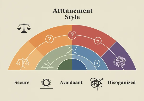 Visual spectrum showing four attachment styles definitions