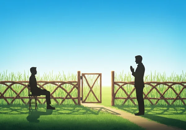 Flexible fence with gate representing healthy boundaries