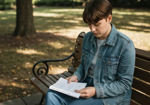 Person reflecting on attachment style quiz results