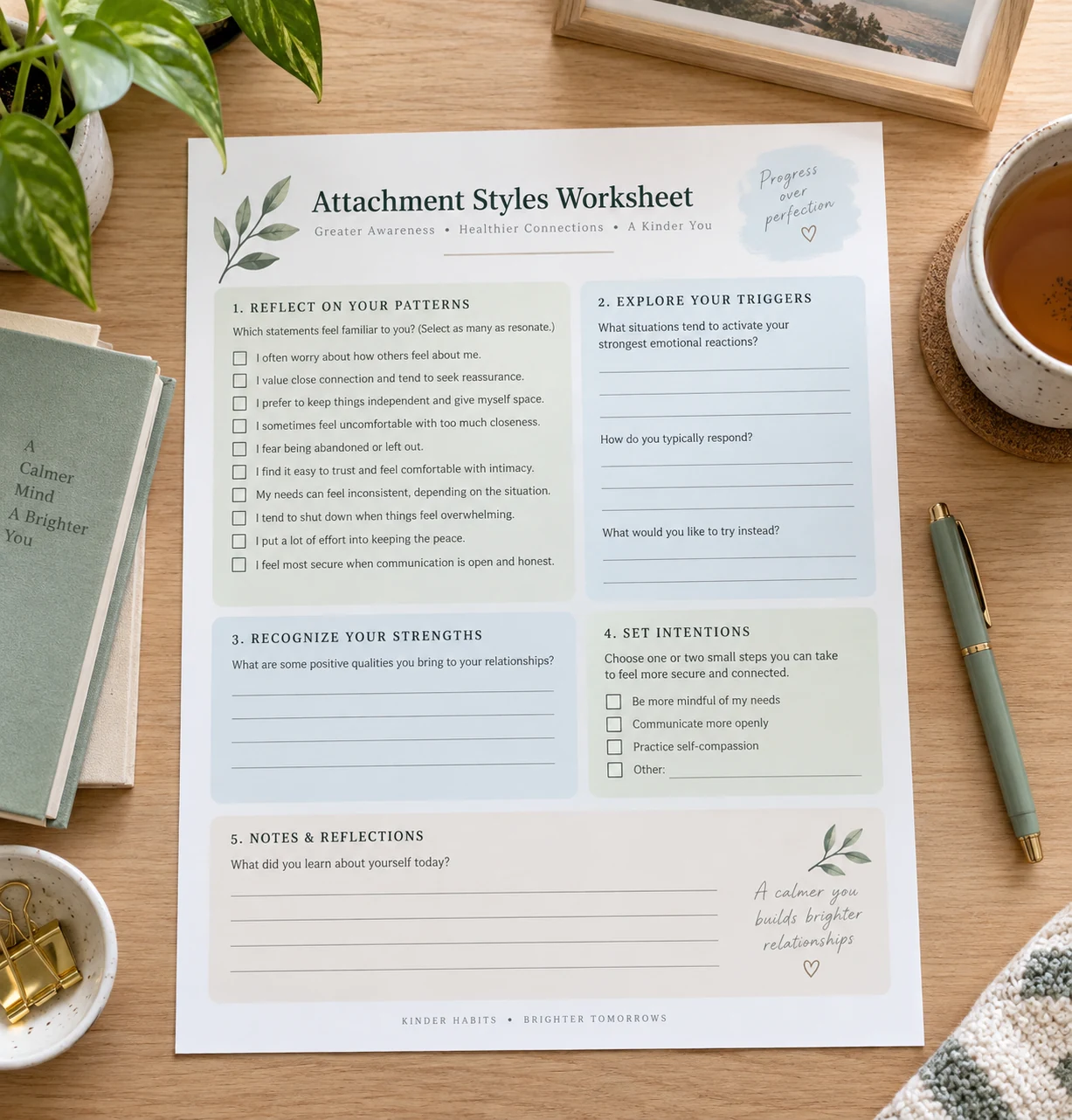 Printable attachment worksheet