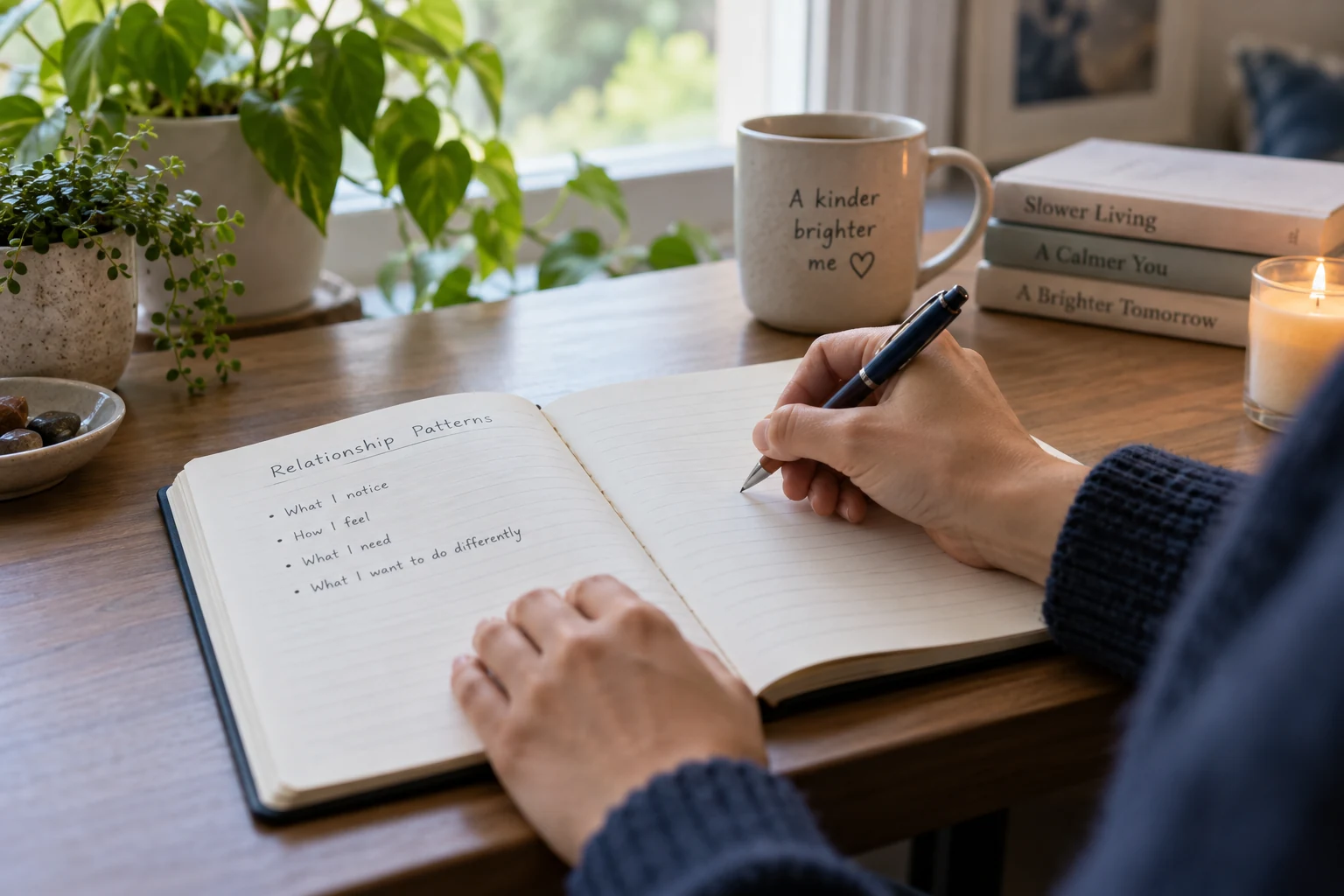 Reflective journaling desk